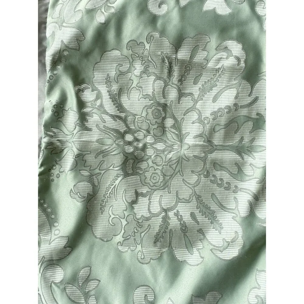 Martha Stewart Collection Mint Green & Silver Jacquard Damask Pillow Shams (2)